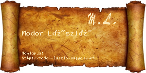 Modor László névjegykártya