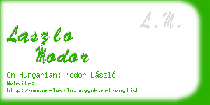 laszlo modor business card